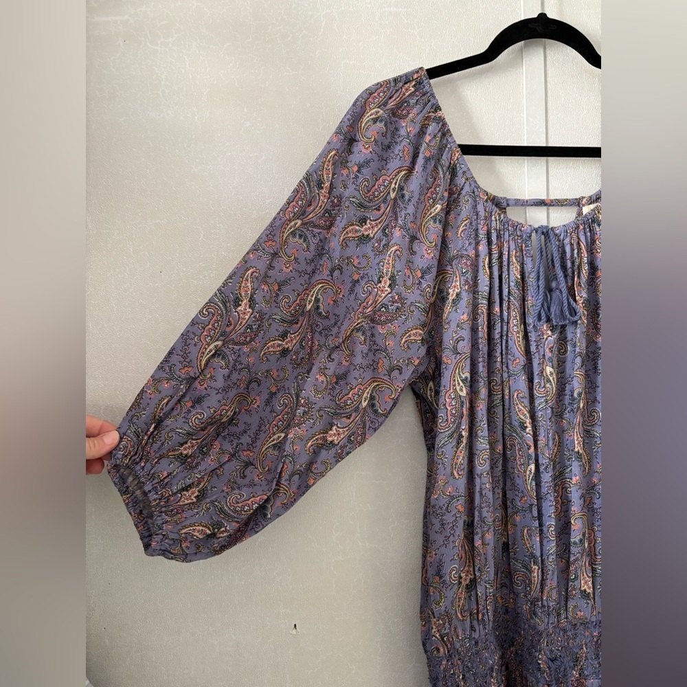 Denim & Supply Ralph Lauren purple floral 3/4 Sleeve mini dress Size L - Picture 3 of 7
